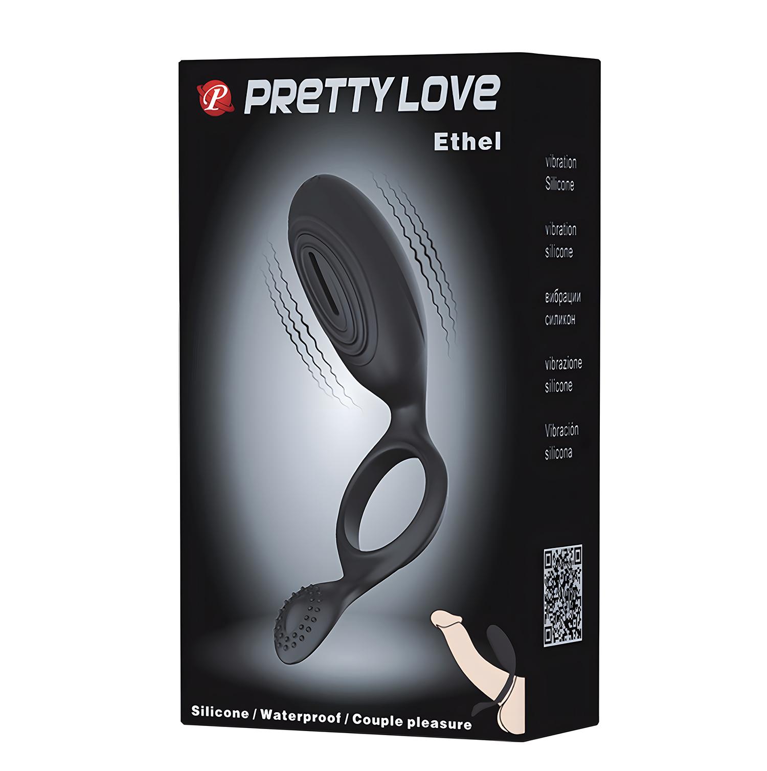 PRETTY LOVE - Ethel, Cock ring with vibration, silicone, 3 LR41 batteries, waterproof ':24mm L:130mm PRETTY LOVE - Ethel, Cock ring with vibration, silicone, 3 LR41 batteries, waterproof ':24mm L:130mm