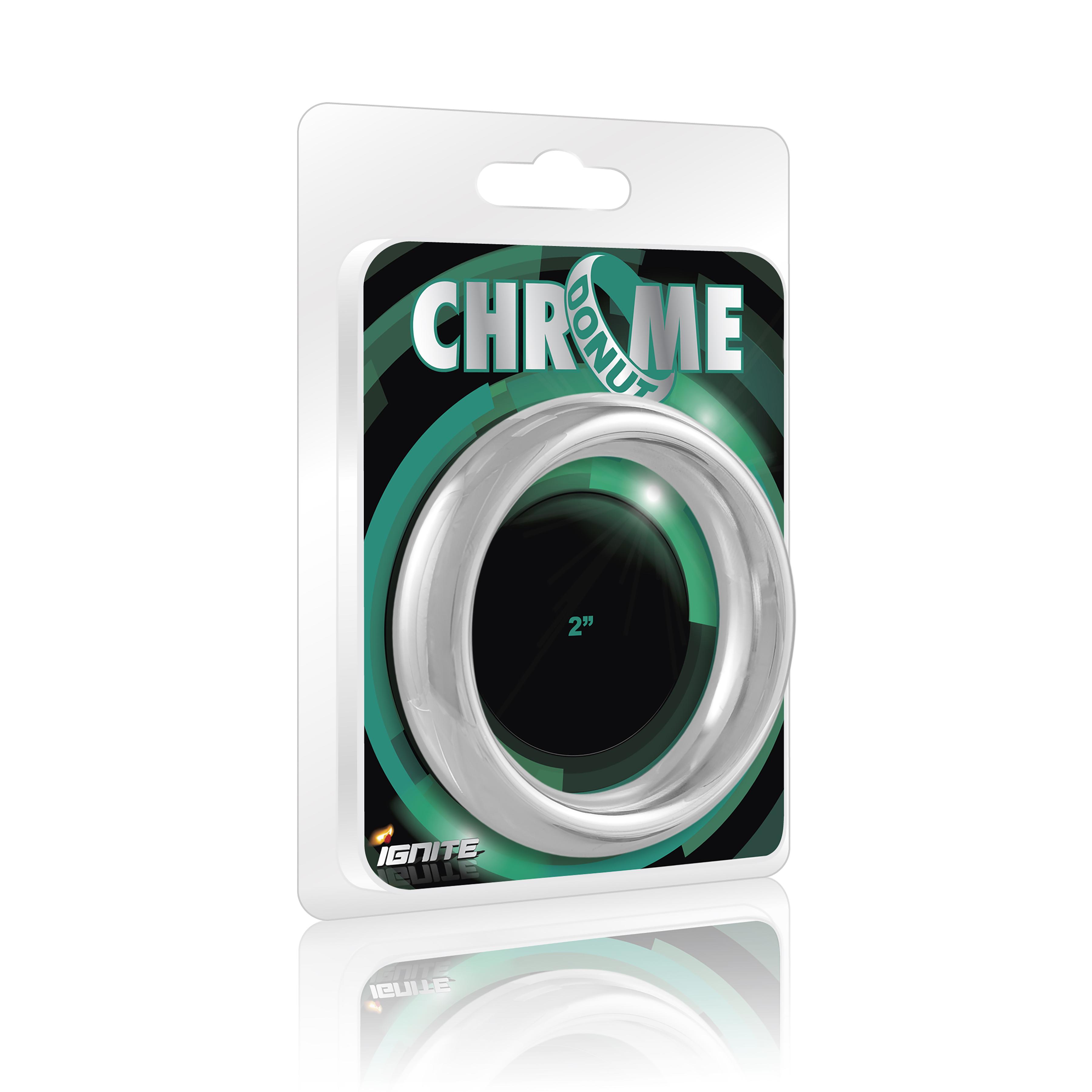 SI IGNITE Chrome Donut Metall Cockring, Chrome Plated Steel, ¯ 50 mm