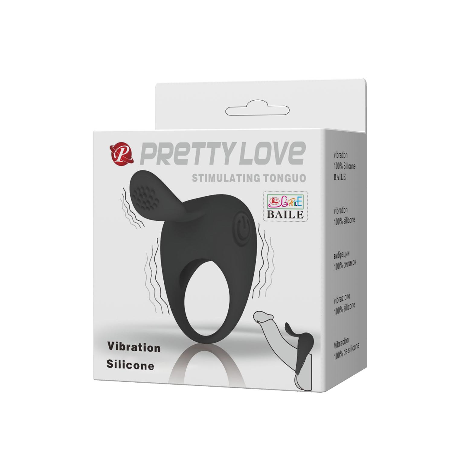 PRETTY LOVE - Stimulating Tongue,  silicone, powerful vibration, 3 LR41 batteries ':30mm   L:53mm