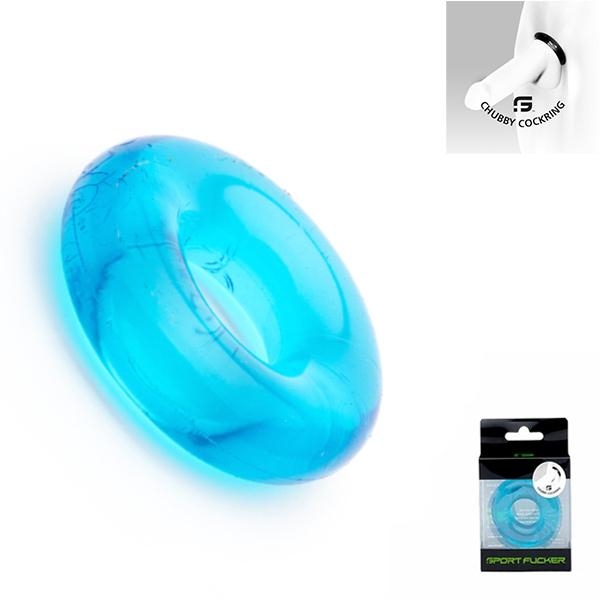 Sport Fucker Chubby Rubber Cockring, Ice Blue Sport Fucker Chubby Rubber Cockring, Ice Blue