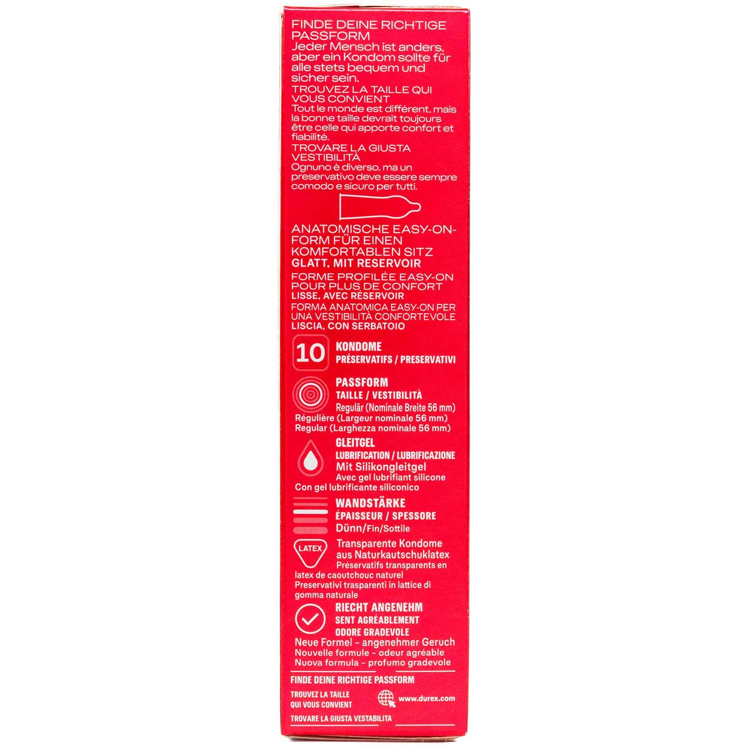 Durex Gefühlsecht Classic Condoms 10pcs, with Reservoir, Ø 56mm, 195mm Durex Gefühlsecht Classic Condoms 10pcs, with Reservoir, Ø 56mm, 195mm