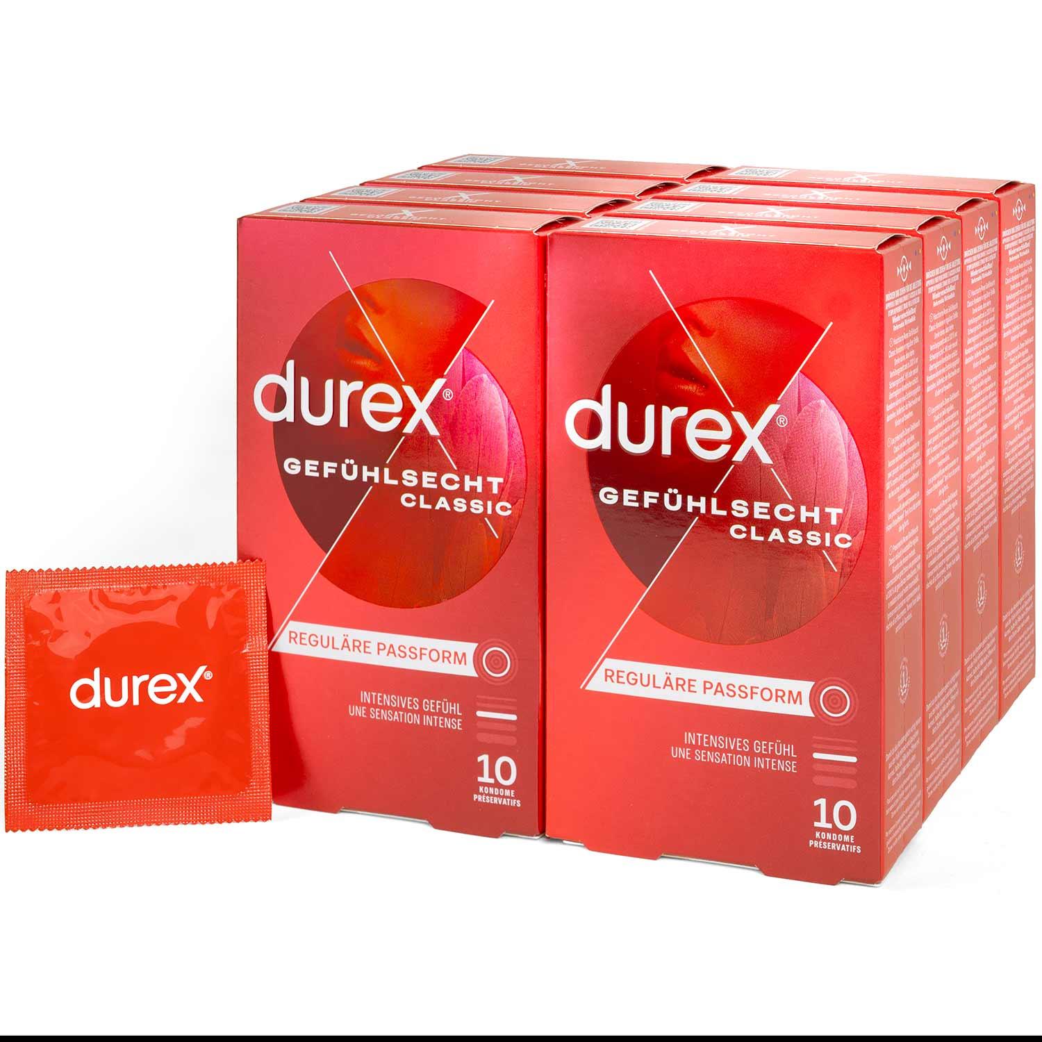 Durex Gefühlsecht Classic Condoms 10pcs, with Reservoir, Ø 56mm, 195mm Durex Gefühlsecht Classic Condoms 10pcs, with Reservoir, Ø 56mm, 195mm