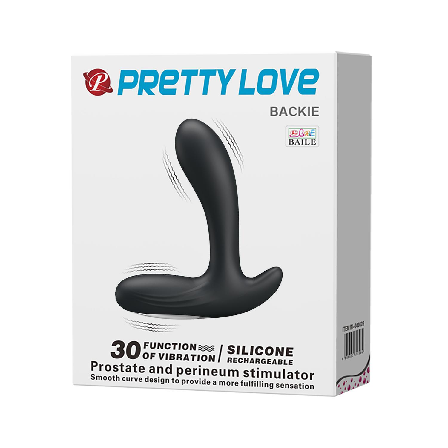 PRETTY LOVE - Backie, Silicone, 30-functions of vibration, USB rechargeable,waterproof ':35mm L:115mm
H:125mm PRETTY LOVE - Backie, Silicone, 30-functions of vibration, USB rechargeable,waterproof ':35mm L:115mm
H:125mm