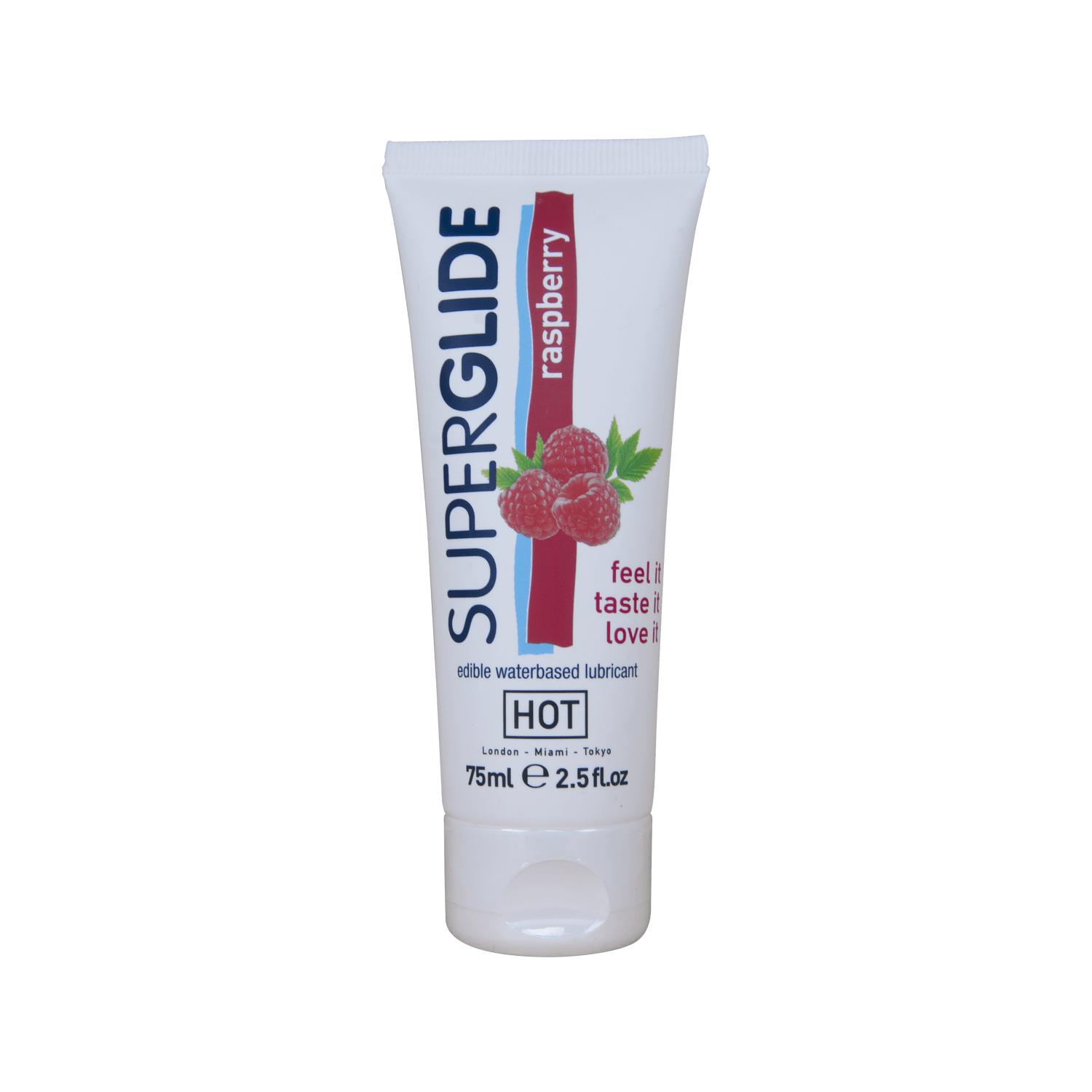 HOT SUPERGLIDE EDIBLE raspberry, 75ml/2.5fl.oz